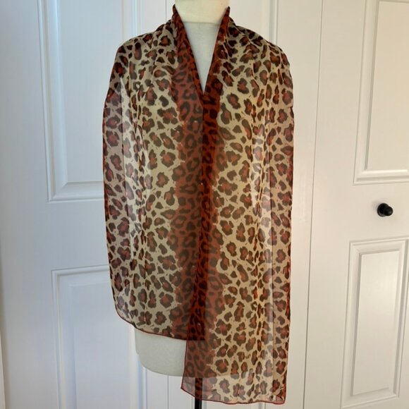 Vintage Signed Honey Brand Scarf 100% Silk Animal Print - Picture 6 of 12